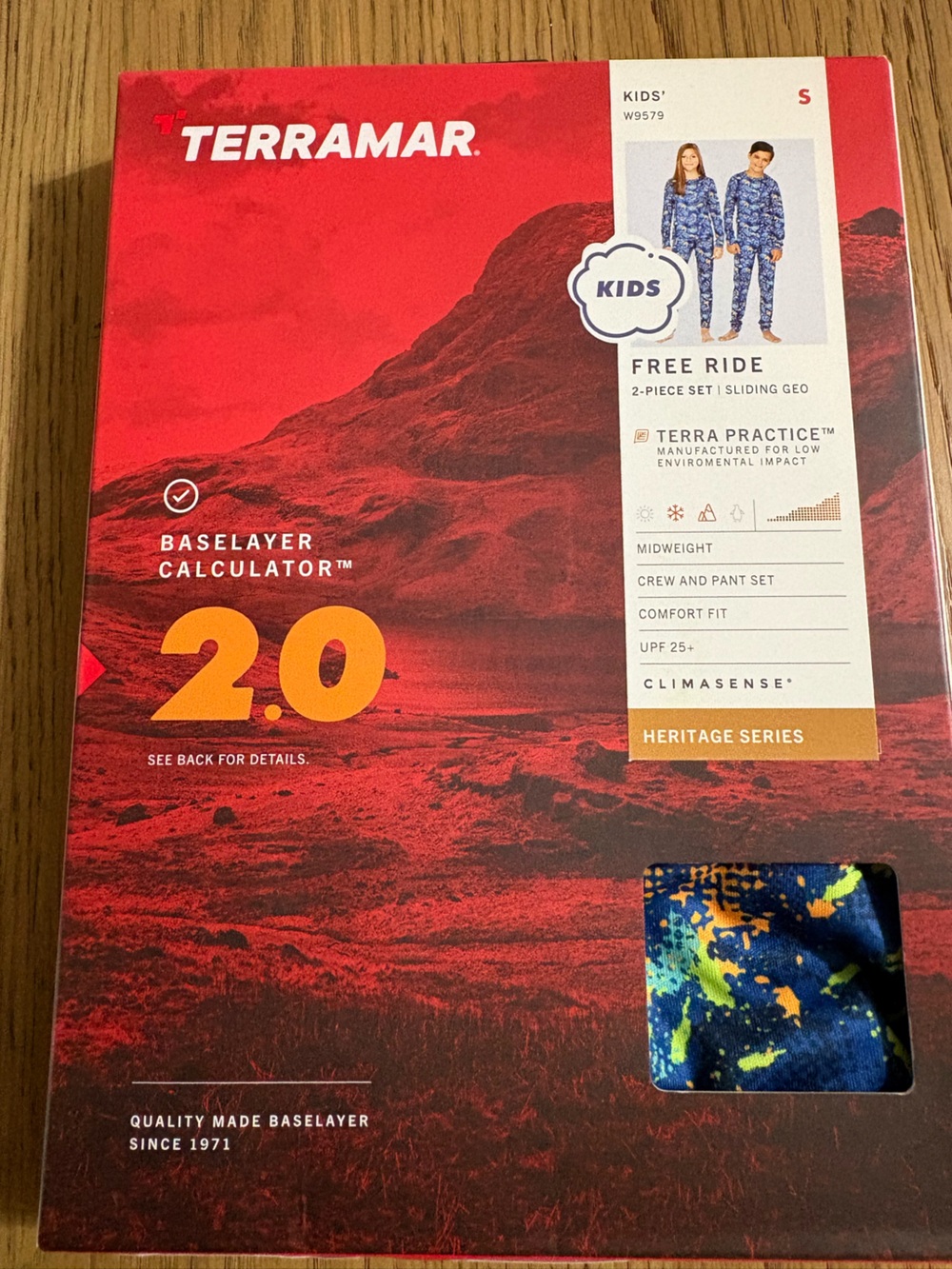 Terramar Kids Blue Geo Print Free Ride Leggings - Comfort Fit
